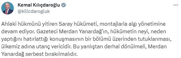 AK Partili Hamza Dağ'dan Kılıçdaroğlu'na 