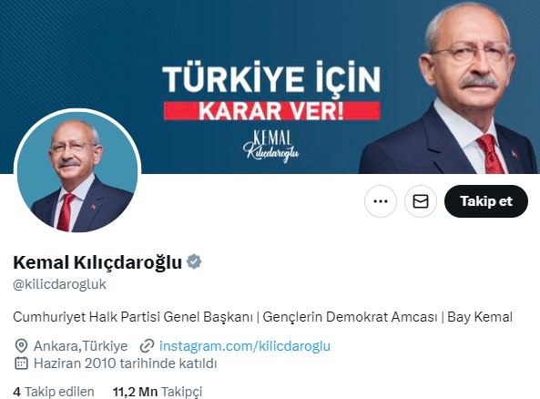 Kemal Kılıçdaroğlu, sosyal medya hesabından 