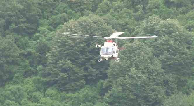 Şile’de selde mahsur kalan 2 kişi helikopter yardımıyla kurtarıldı