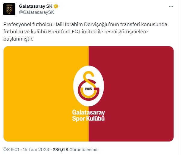 Son Dakika: Galatasaray, Halil Dervişoğlu'nun transferi için görüşmelere başlandığını KAP'a bildirdi
