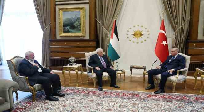 Cumhurbaşkanı Erdoğan, Filistin Devlet Başkanı Abbas ve Haniye ile görüştü