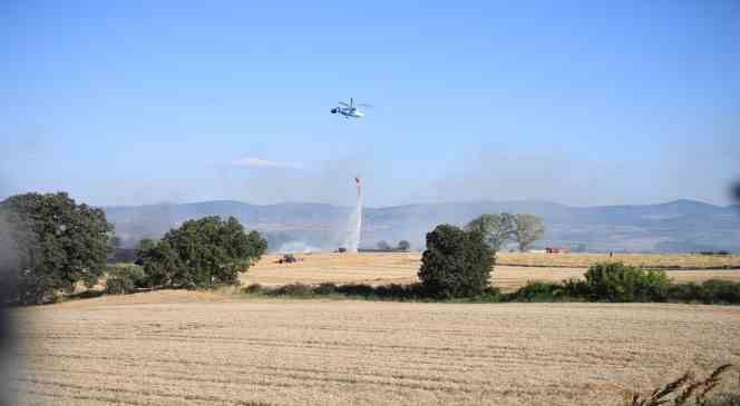 Keşan’daki arazi yangınında bin 226 dönüm buğday kül oldu