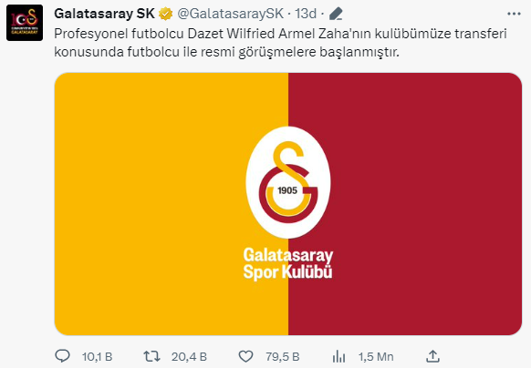 Son Dakika: Galatasaray, Wilfried Zaha için görüşmelere başladığını KAP'a bildirdi