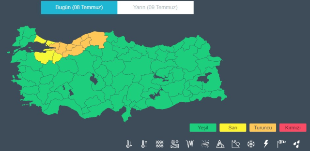 Meteoroloji'den 12 il için 