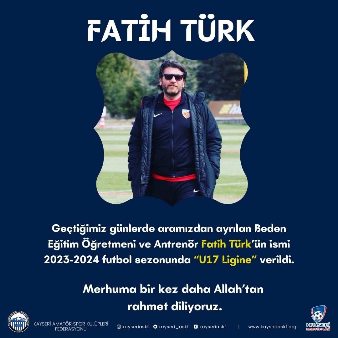 Kayseri U17 Ligi’ne Fatih Türk adı verildi