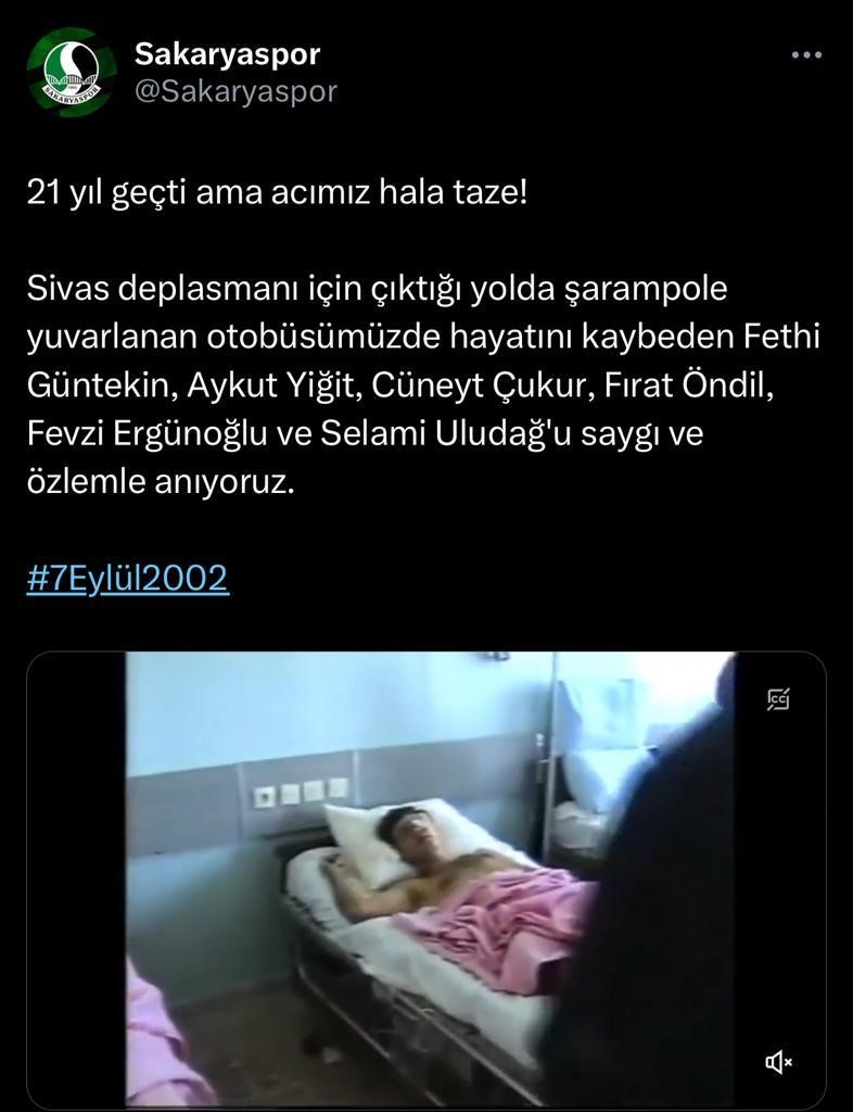 Büyük acının üstünden 21 yıl geçti: Sakaryaspor, o kara günü videolu mesajla andı