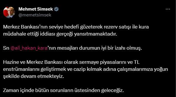 Bakan Şimşek'ten Merkez Bankası ve döviz kuru açıklaması! Net konuştu!