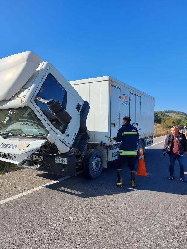 Bolu'da dinamit yüklü kamyon alev aldı