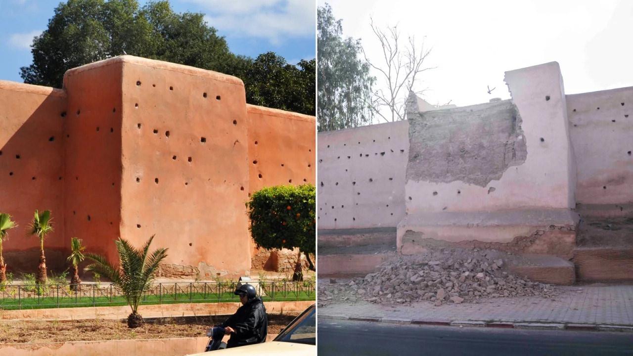 Deprem öncesi ve sonrası fotoğrafları Fas'ın tarihi simgelerindeki yıkımı ortaya çıkardı