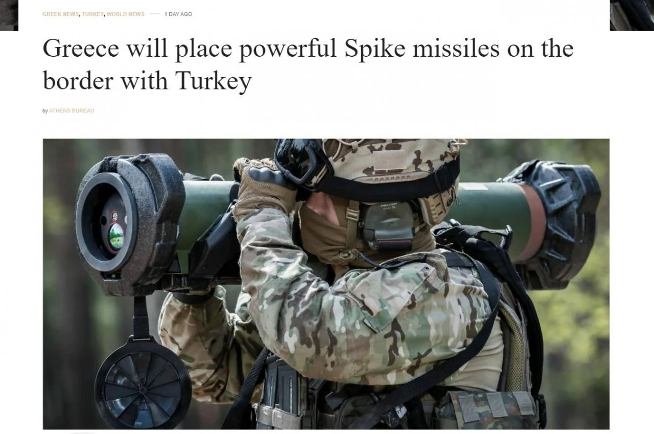 Yunanistan Spike füzelerini Türkiye sınırına yerleştirecek