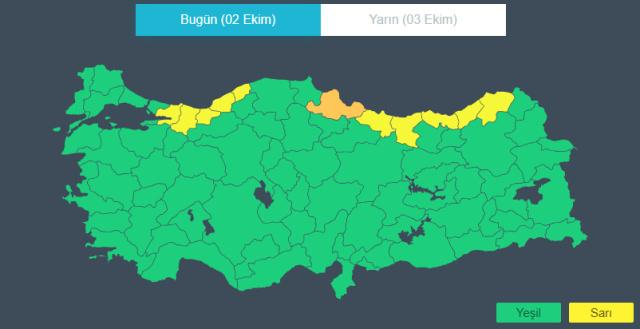 Son dakika: Birçok il sarı ve turuncu kodla uyarıldı! Samsun'da okullar tatil edildi...