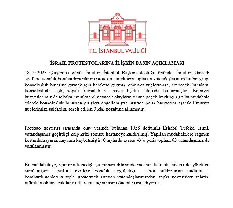 İstanbul Valiliği'nden açıklama: Ölü ve yaralananlar var