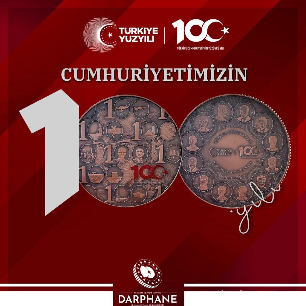 Cumhuriyetin 100. yılına özel hatıra parası! Bakan Şimşek'ten açıklama