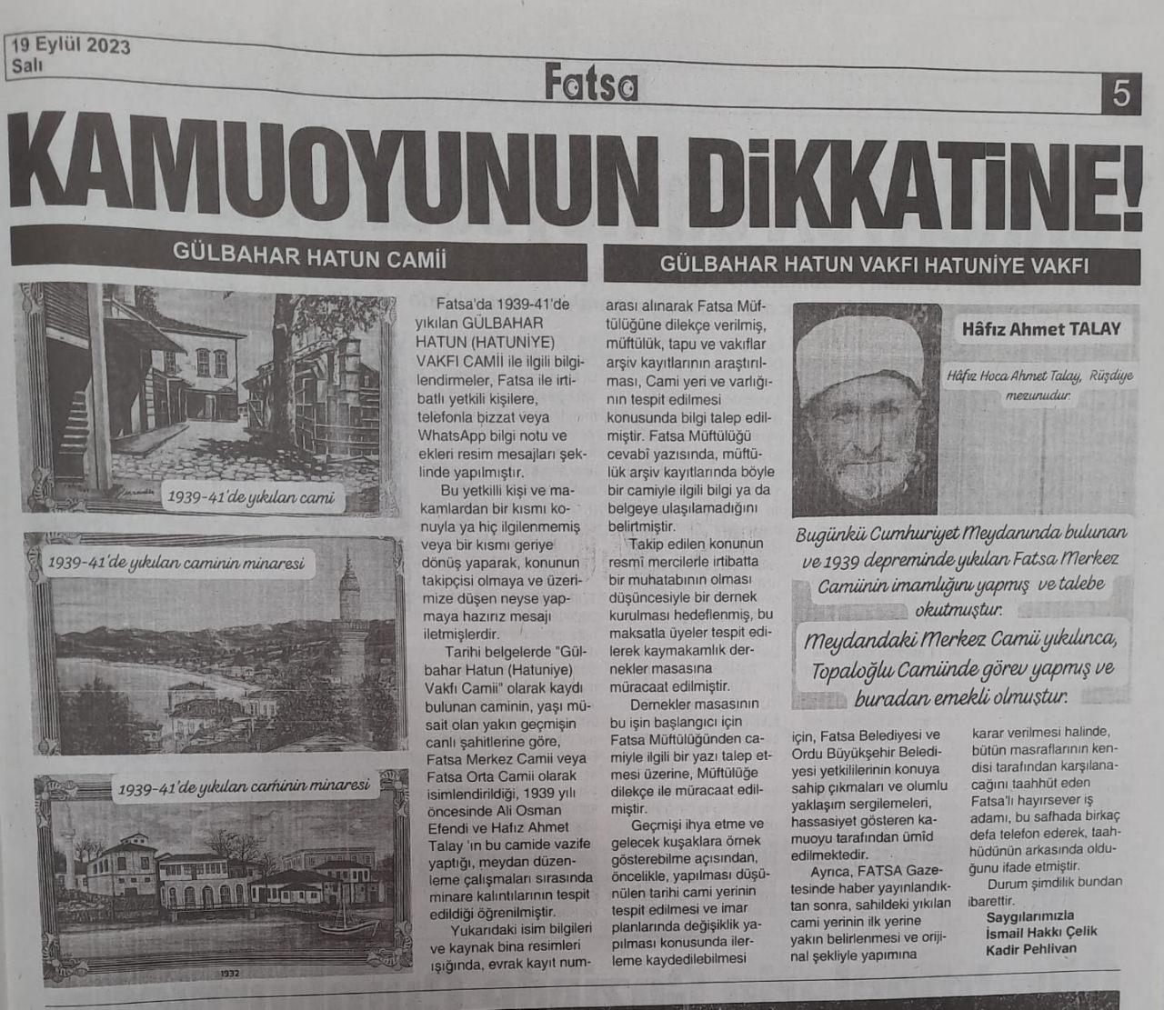 CHP, Yavuz Sultan Selim'in annesinin vakfettiği camiyi de yok etmiş! Fatsalılardan çağrı