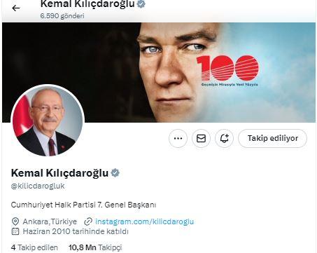 Kılıçdaroğlu sosyal medya hesabında biyografisini değiştirdi
