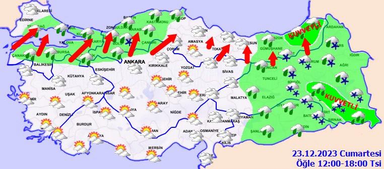 Meteoroloji'den 2 il için turuncu 8 il için sarı kodlu uyarı!