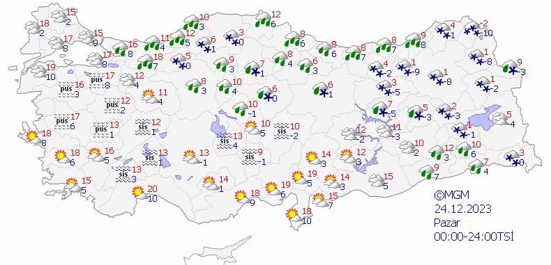 Meteoroloji'den 2 il için turuncu 8 il için sarı kodlu uyarı!