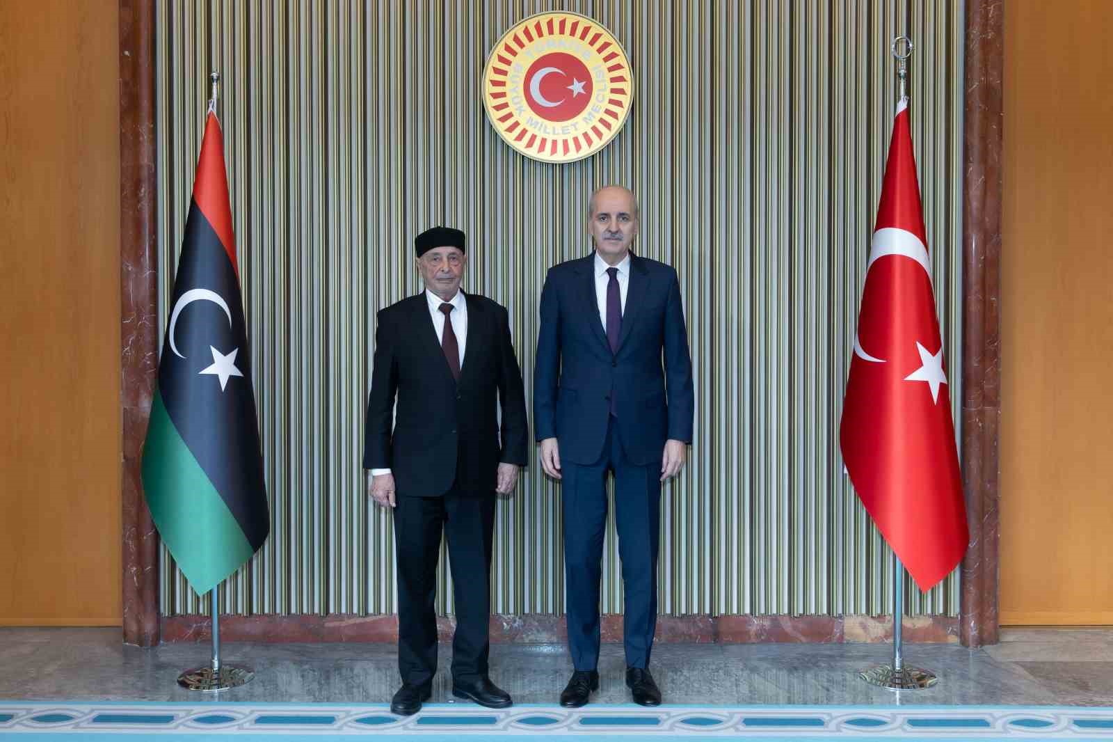 TBMM Başkanı Kurtulmuş, Libya Temsilciler Meclisi Başkanı Salih ile bir araya geldi