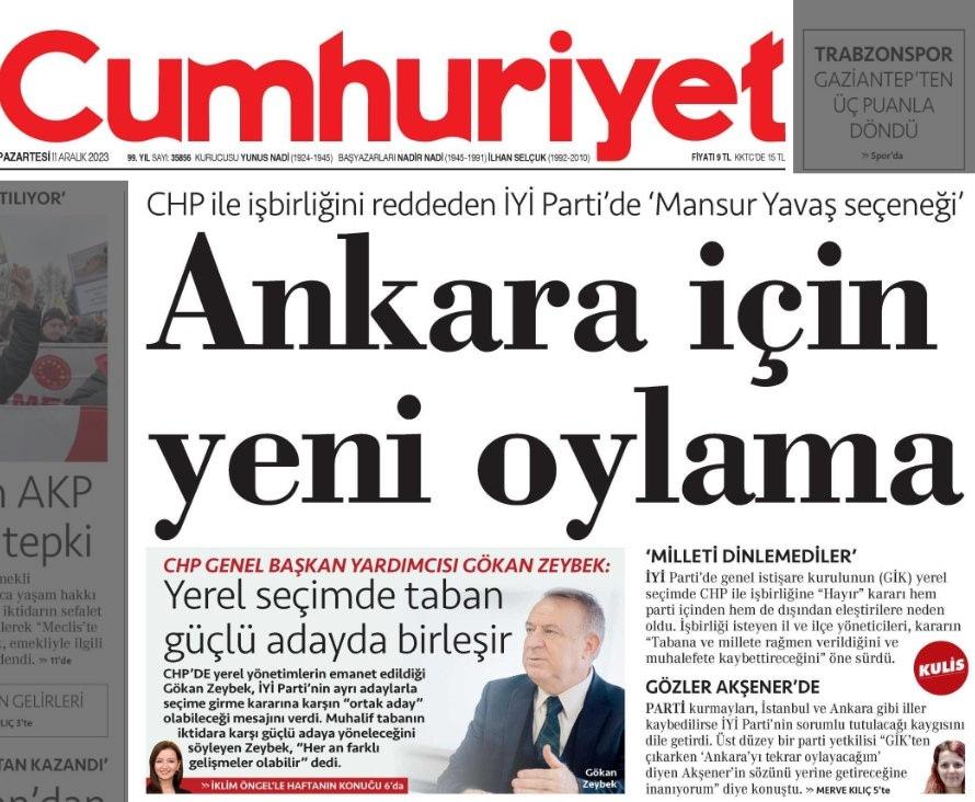 CHP’den İYİ Parti’ye ‘Ankara’ oyunu! Aba altından sopa gösterdiler