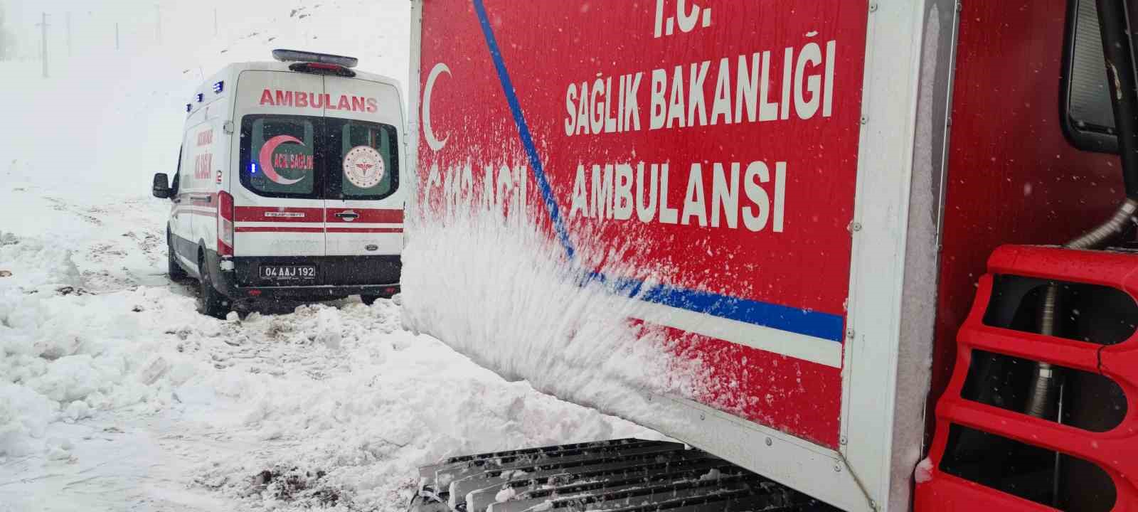 Ağrı’da hamile kadın paletli ambulansla kurtarıldı