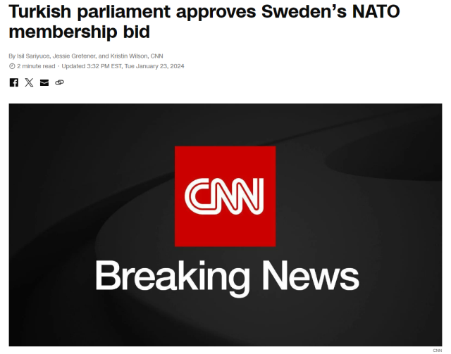 İsveç'in NATO'ya katılımına onay veren TBMM'nin kararı dünya basınında