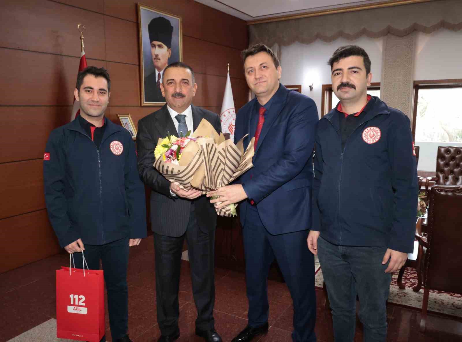 112 Acil Çağrı Merkezi Müdürü Cemal Kar, Vali Hacıbektaşoğlu’nu ziyaret etti
