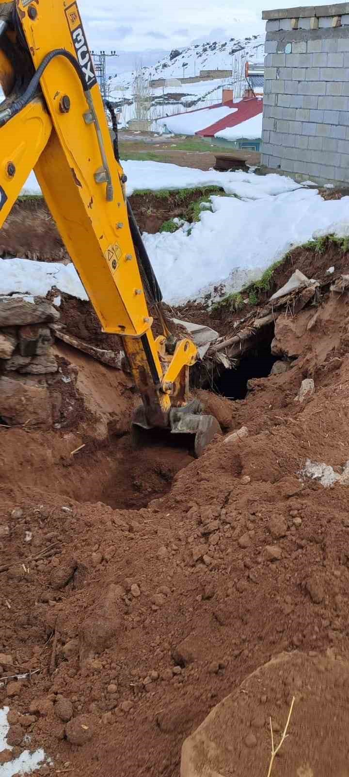 Ağrı’da hayvanlar çöken çatının altında kaldı