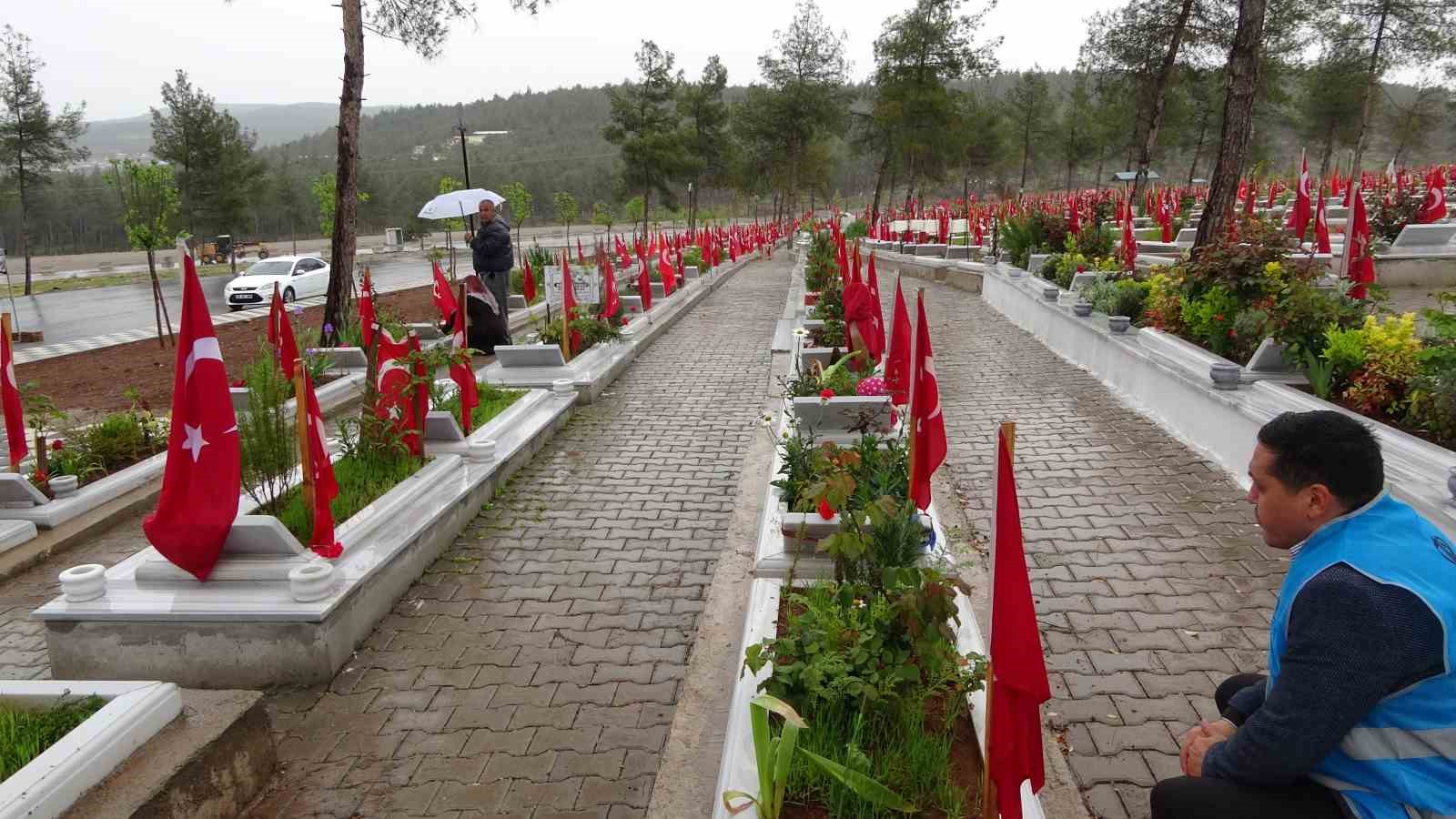Depremin merkezi Kahramanmaraş’ta mezarlıkta buruk bayramlaşma