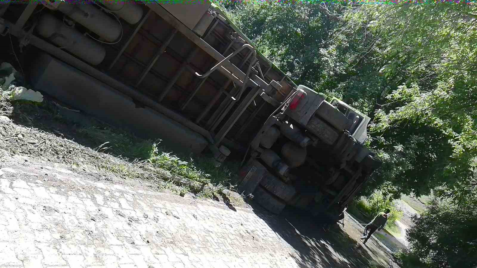 Hakkari’de tır devrildi, onlarca koyun telef oldu