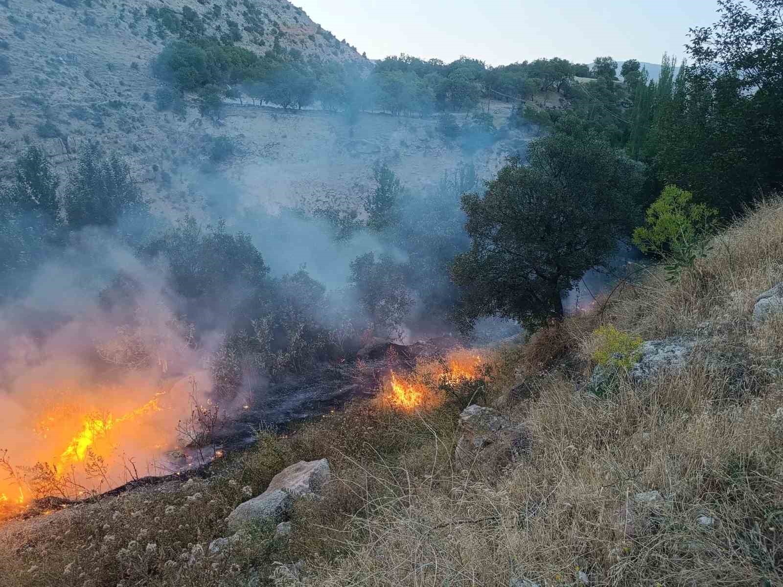 Tunceli’de otluk ve ağaçlık alanda yangın