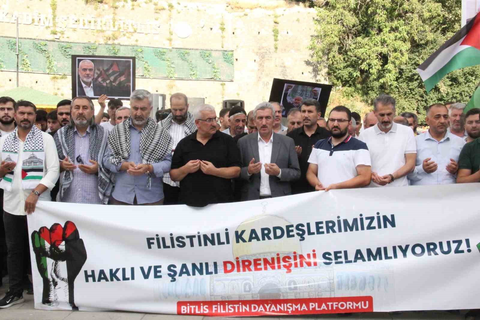 Hamas lideri İsmail Haniye için Bitlis’te gıyabi cenaze namazı kılındı