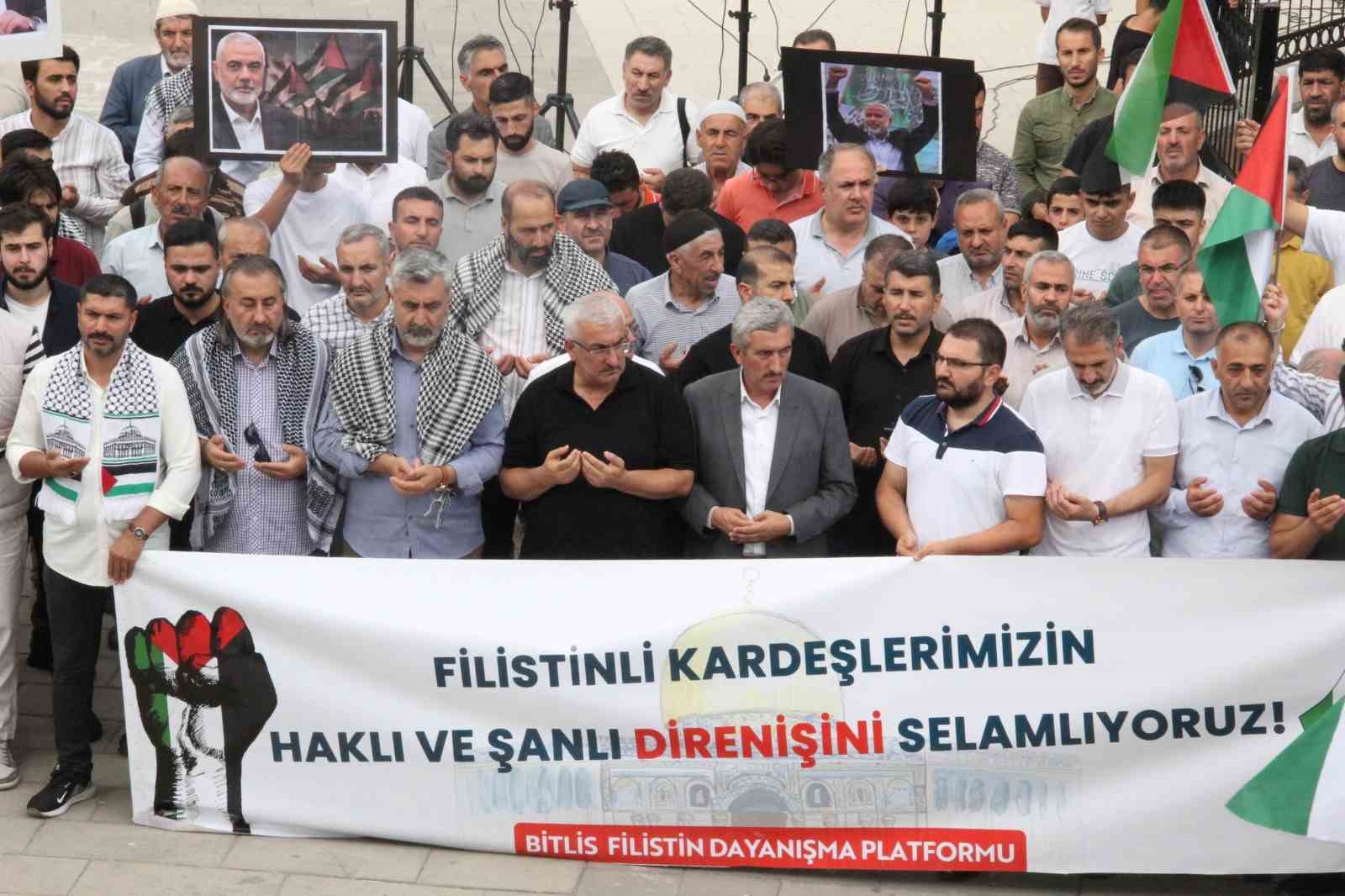 Hamas lideri İsmail Haniye için Bitlis’te gıyabi cenaze namazı kılındı