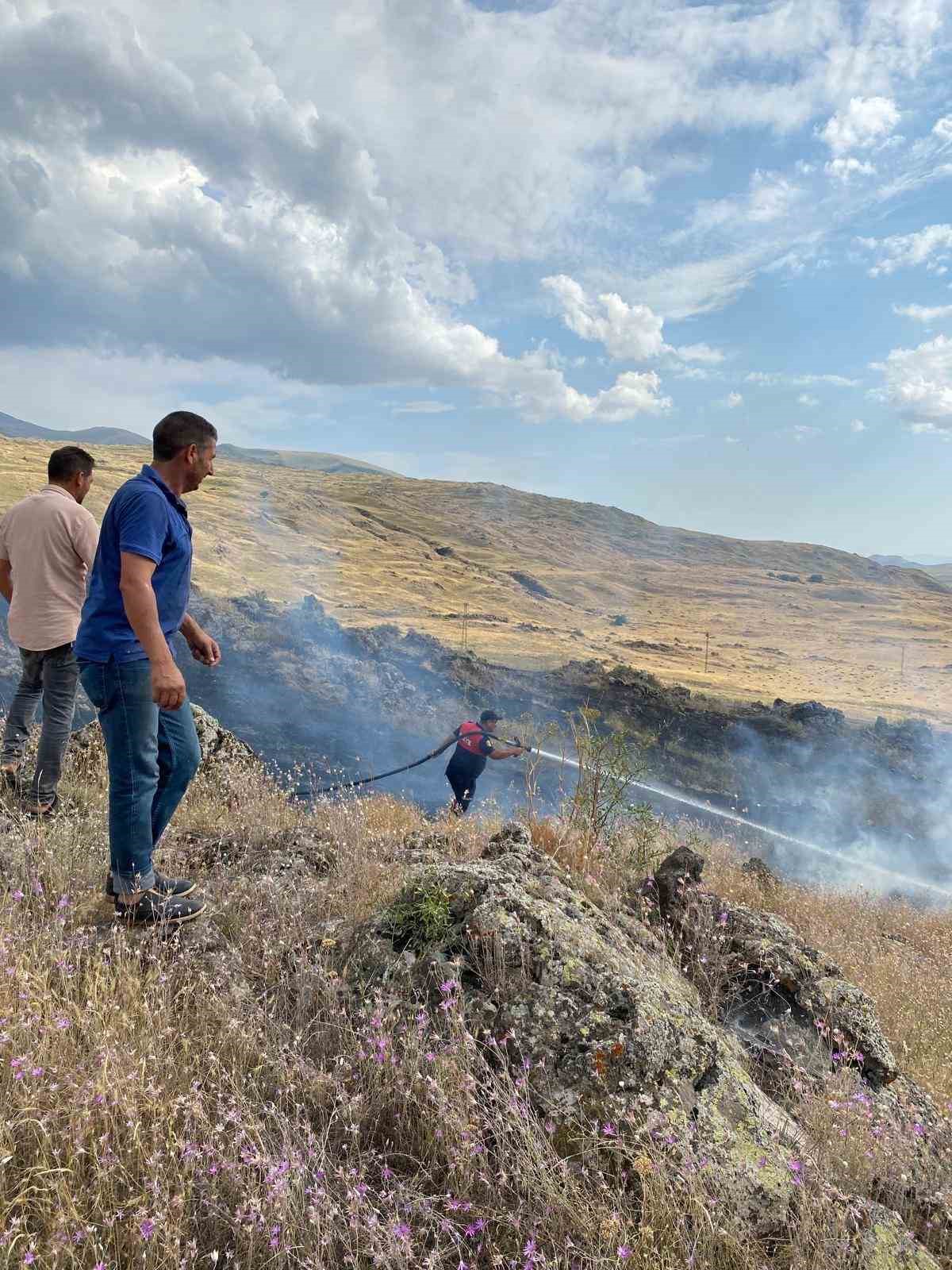 Ağrı Dağı eteklerinde çıkan örtü yangını söndürüldü