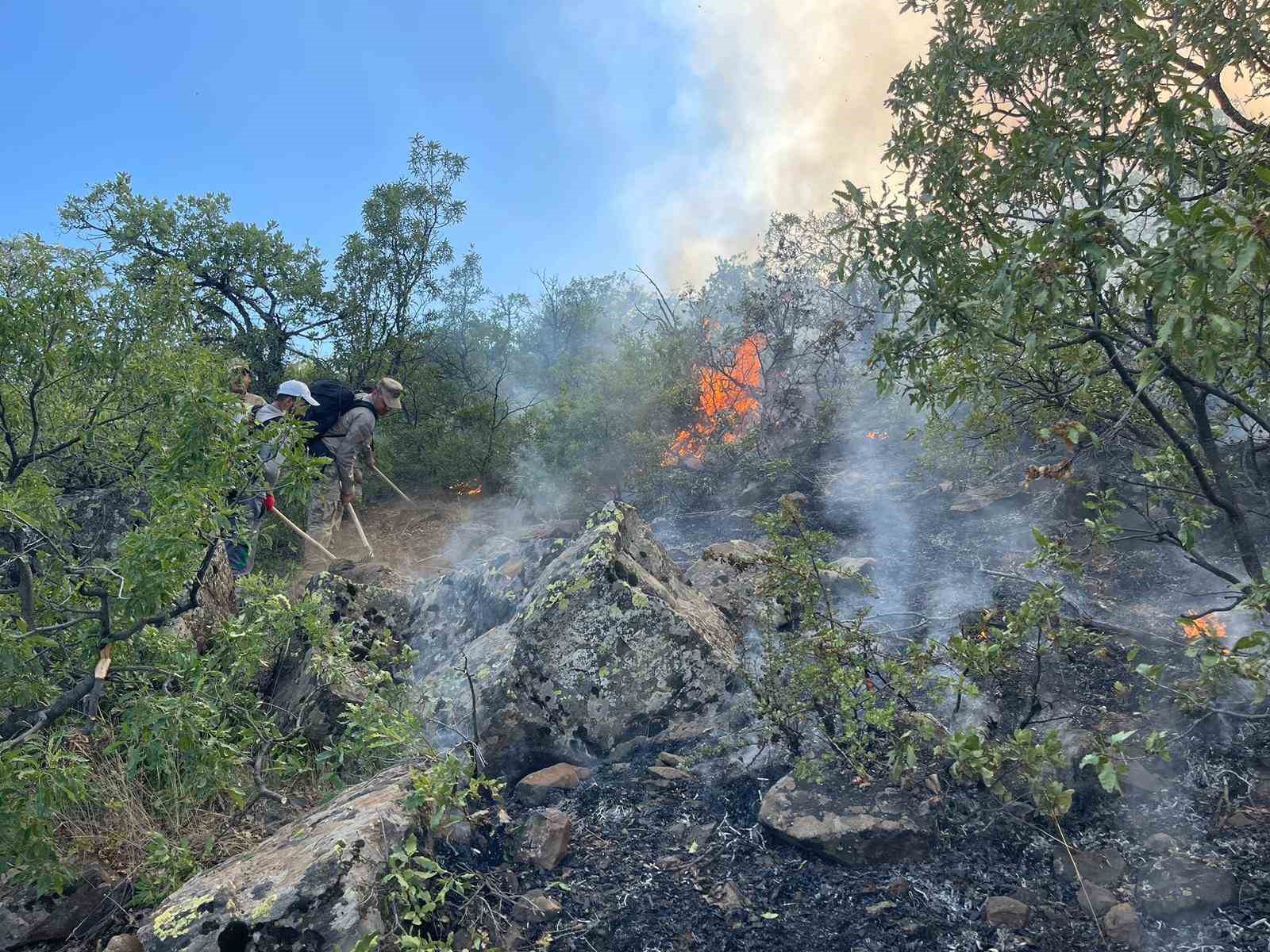 Tunceli’deki yangına, karadan ve havadan müdahale sürüyor