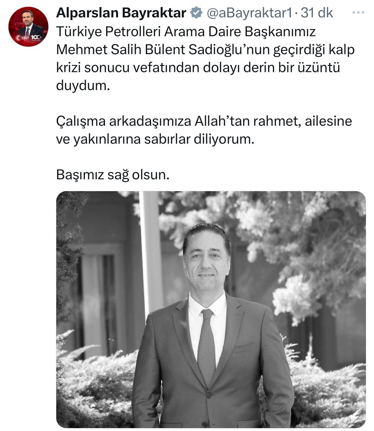 Türkiye Petrolleri Arama Daire Başkanı Sadioğlu ölü bulundu