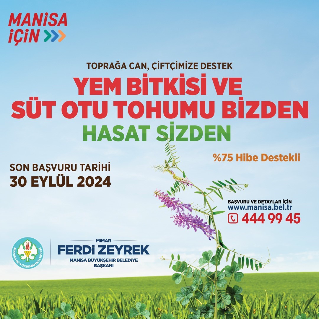 Manisa Büyükşehir’den hayvan üreticilerine yem bitkisi tohumu