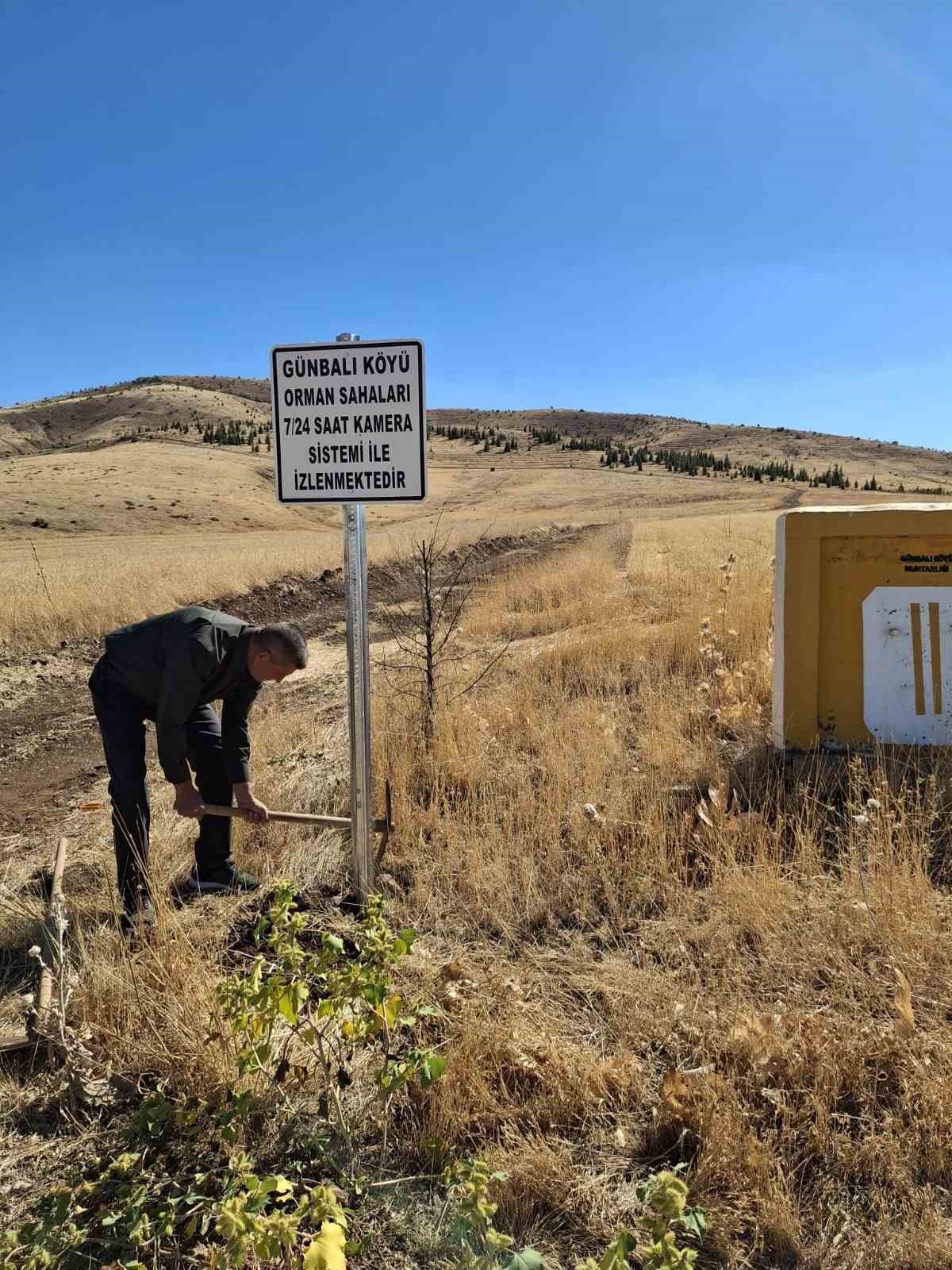 Muhtardan örnek davranış: Ormanlık alanı korumak için güvenlik kamerası kurdu