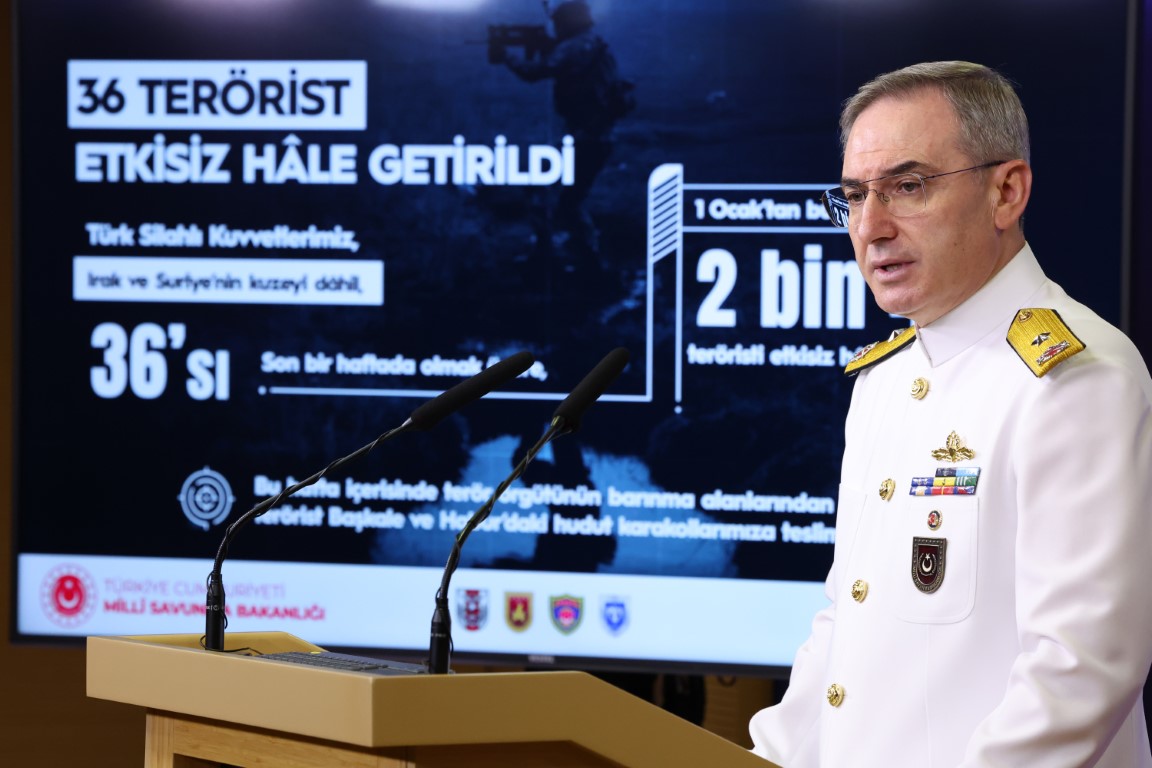 MSB: “Irak ve Suriye’nin kuzeyi dahil son bir haftada 36 terörist etkisiz hale getirilmiştir”