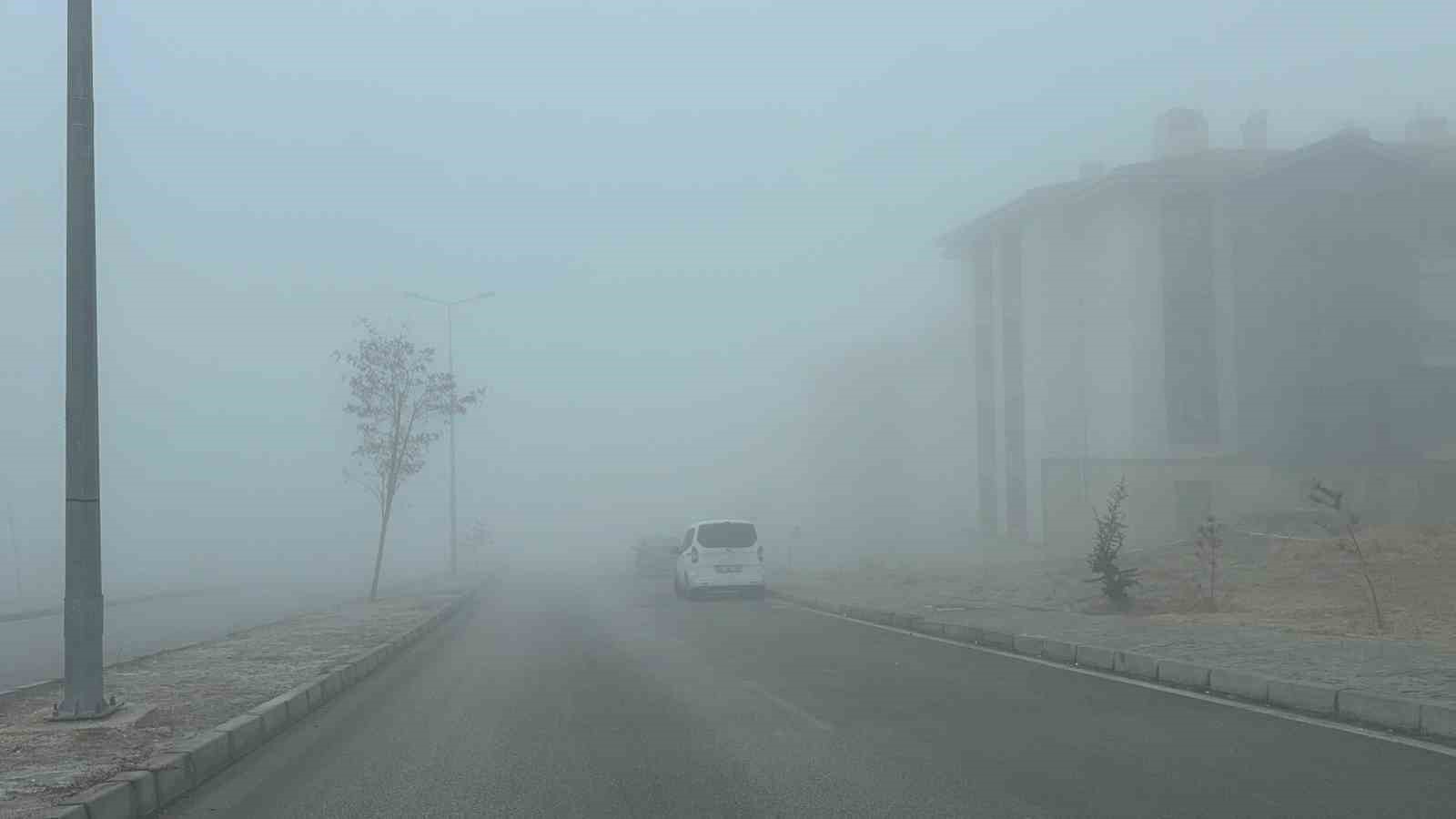 Elazığ’da yoğun sis etkili oldu, bir mahalle adeta kayboldu