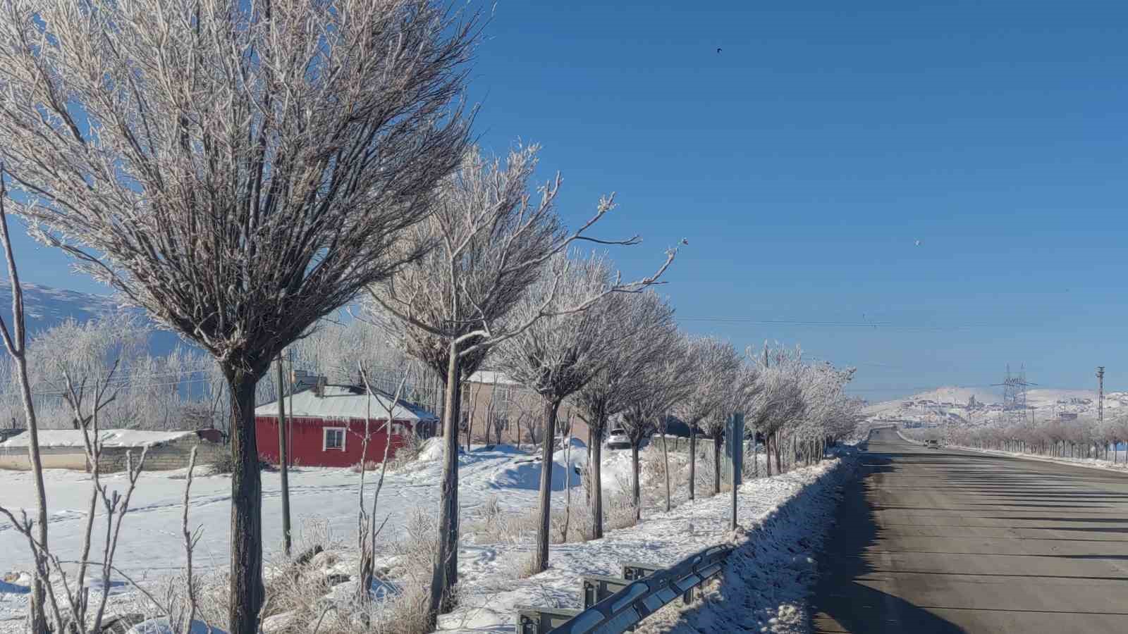 Van’da kış manzarası kartpostallık görüntüler oluşturdu